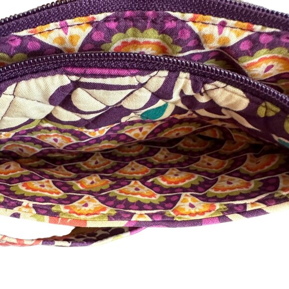 Vera Bradley Plum Crazy Purple Floral Crossbody Shoulder Bag Cloth Fabric Purse - Picture 6 of 12